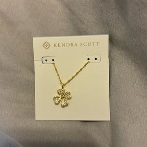Kendra Scott four leaf clover gold new necklace